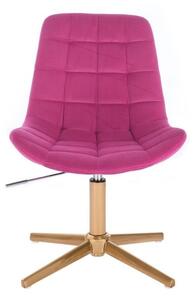 LuxuryForm Židle PARIS VELUR na zlatém kříži - růžová