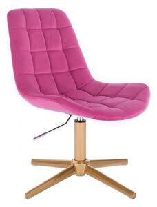 LuxuryForm Židle PARIS VELUR na zlatém kříži - růžová