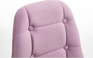 Barová židle SAMSON VELUR na stříbrném talíři - fialový vřes
