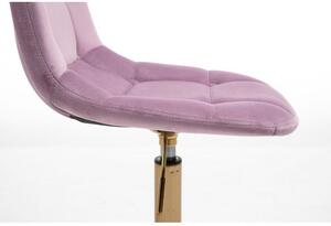 Židle SAMSON VELUR na zlaté podstavě s kolečky - fialový vřes