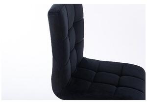 Židle TOLEDO VELUR na černé podstavě s kolečky - černá