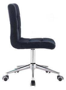 Židle TOLEDO VELUR na stříbrné podstavě s kolečky - černá