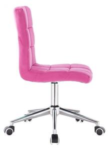 Židle TOLEDO VELUR na stříbrné podstavě s kolečky - růžová