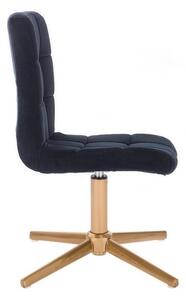 LuxuryForm Židle TOLEDO VELUR na zlatém kříži - černá