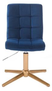 LuxuryForm Židle TOLEDO VELUR na zlatém kříži - modrá