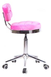 LuxuryForm Židle VIGO VELUR na stříbrné základně s kolečky - světlá růžová