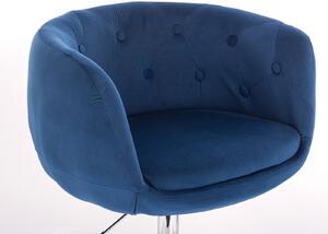 LuxuryForm Barová židle MONTANA VELUR na černé podstavě - modrá