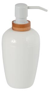 MSV dávkovač mýdla OSLO, bílý, plast, bambus, 430 ml