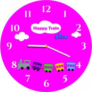 Luxus Akryl nástěnné hodiny Quartz, nalepovací dekorace, 3D zrcadlové nálepky Xmomo FL-z97-PINK-RAL4003 HEU+