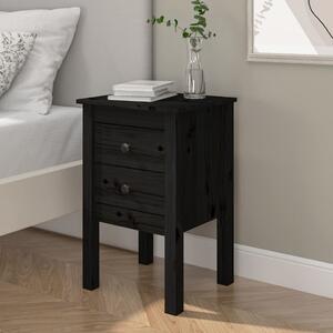 Noční stolek Černá 40 x 35 x 61,5 cm masivní borové dřevo