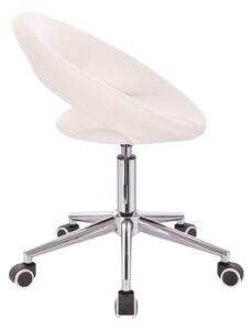 LuxuryForm Židle NAPOLI na stříbrné podstavě s kolečky - bílá