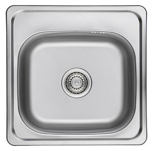 Kuchinox Standard, 1-komorový nerezový dřez 475x475x180 mm, hladký dekor, ocelová, LAV-SKS_010T