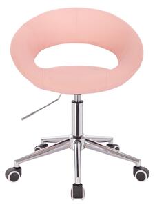 LuxuryForm Židle NAPOLI na stříbrné podstavě s kolečky - růžová