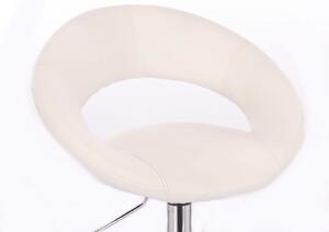 LuxuryForm Židle NAPOLI na zlaté podstavě s kolečky - bílá
