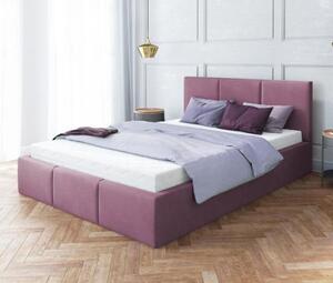 Čalouněná postel AMBER 140x200 Fialová Trinity s úložným prostorem dřevěný rošt