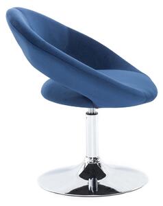 LuxuryForm Židle NAPOLI VELUR na stříbrném talíři - modrá