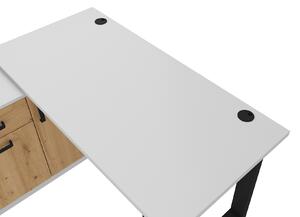 Marta PC stůl s komodou 130, světle šedý