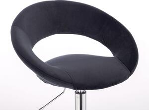 Barová židle NAPOLI VELUR na černé podstavě - černá