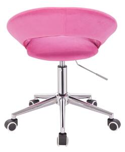 LuxuryForm Židle NAPOLI VELUR na stříbrné podstavě s kolečky - růžová