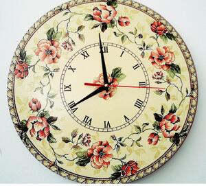 Květinové nástěnné hodiny s vintage designem I SENTOP HDFK004
