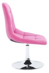 LuxuryForm Židle SAMSON VELUR na stříbrném talíři - růžová