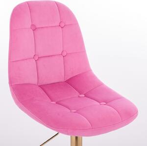 LuxuryForm Židle SAMSON VELUR na zlatém talíři - růžová