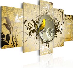 Obraz - Zpěv žlutého ptáka 100x50