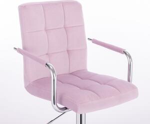 LuxuryForm Židle VERONA VELUR na stříbrné podstavě s kolečky - fialový vřes