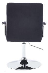 LuxuryForm Židle VERONA VELUR na stříbrném talíři - černá