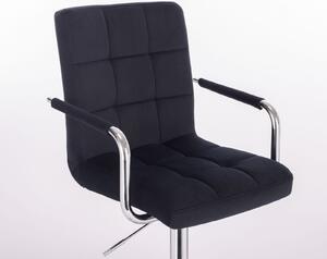 LuxuryForm Židle VERONA VELUR na stříbrném talíři - černá