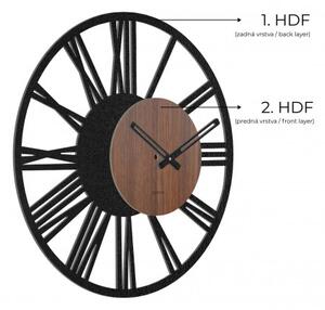 Římské nástěnné hodiny do moderního interiéru | SENTOP HDFK028-orech wenge