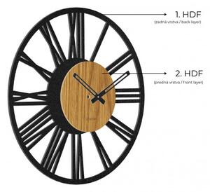Moderní dřevěné nástěnné hodiny rýmské - Luxusní design | SENTOP HDFK028-dub