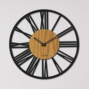 Moderní dřevěné nástěnné hodiny rýmské - Luxusní design | SENTOP HDFK028-dub