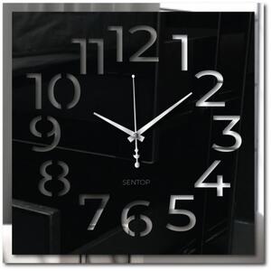 Nástěnné hodiny z akrylového skla - černé, bílé a zrcadlové | SENTOP X0101