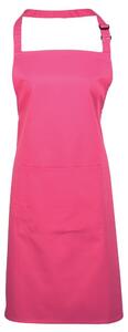 Premier Workwear Kuchyňská zástěra s laclem a kapsou - Hot pink