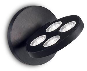 LED Nástěnné svítidlo Ideal Lux Garage AP4 round nero 205908 kulaté černé