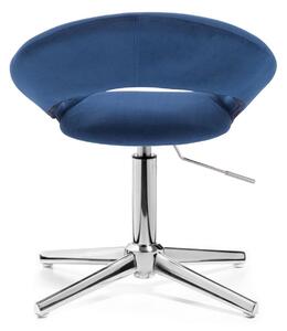 LuxuryForm Židle NAPOLI VELUR na stříbrném kříži - modrá
