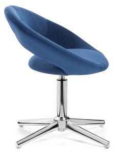 LuxuryForm Židle NAPOLI VELUR na stříbrném kříži - modrá