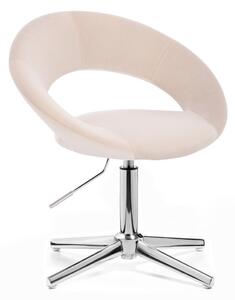 LuxuryForm Židle NAPOLI VELUR na stříbrném kříži - krémová