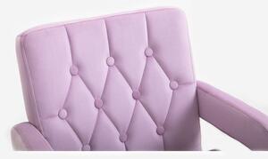 LuxuryForm Barová židle BOSTON VELUR na stříbrném talíři - fialový vřes