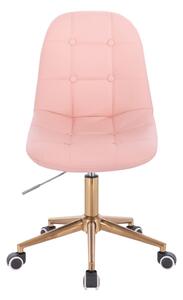 LuxuryForm Židle SAMSON na zlaté základně s kolečky - růžová