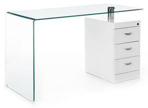 Pracovní stůl se skleněnou deskou 65x125 cm Bow – Tomasucci