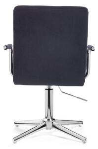 LuxuryForm Židle VERONA VELUR na stříbrném kříži - černá