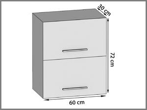 Kuchyňská skříňka Belini horní 60 cm bílý lesk / dub wotan INF SGP2-60/1/WT/WDW/0/B1