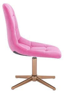 LuxuryForm Židle SAMSON VELUR na zlatém kříži - růžová