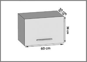 Kuchyňská skříňka Belini nad digestoř 60 cm šedý mat TOR SGP60/2/WT/SR/0/B