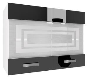 Kuchyňská skříňka Belini horní 80 cm černý lesk INF SGW80/2/WT/B/0/F