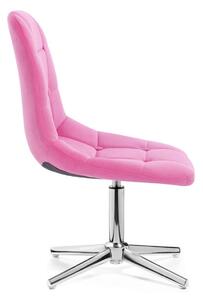 LuxuryForm Židle SAMSON VELUR na stříbrném kříži - růžová