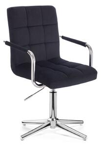 LuxuryForm Židle VERONA VELUR na stříbrném kříži - černá
