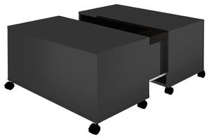 Konferenční stolek černý vysoký lesk 75x75x38 cm dřevotříska